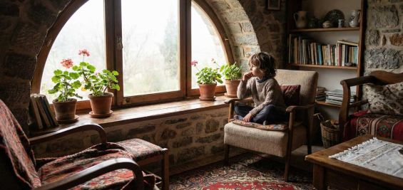 Ένα παιδί κάθεται σκεπτικό σε ένα φωτεινό αλλά ήσυχο δωμάτιο, αναδεικνύοντας τη σημασία της αναγνώρισης της παιδικής κατάθλιψης.